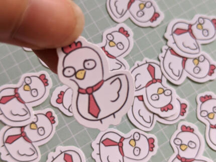 Hen Tie Sticker
